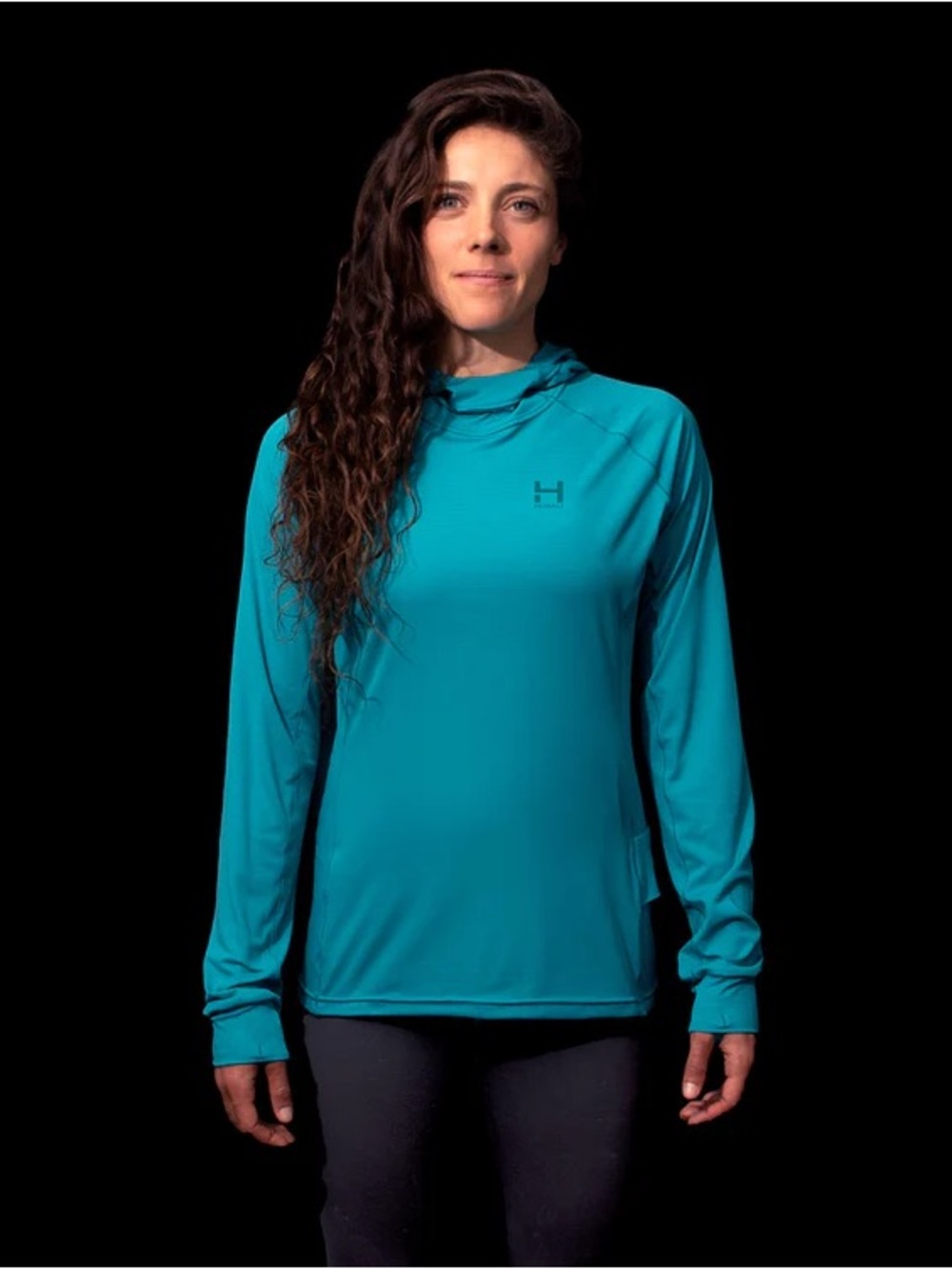 Himali Eclipse Sun Hoodie, Size M, Forest Teal